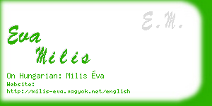 eva milis business card